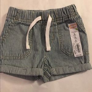 Boys Denim railroad Striped Shorts 6 Months